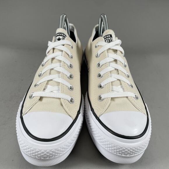 Converse Chuck Taylor All Star Lift Ox Womens 8.5 Natural Ivory Platform Sneaker - Picture 2 of 9